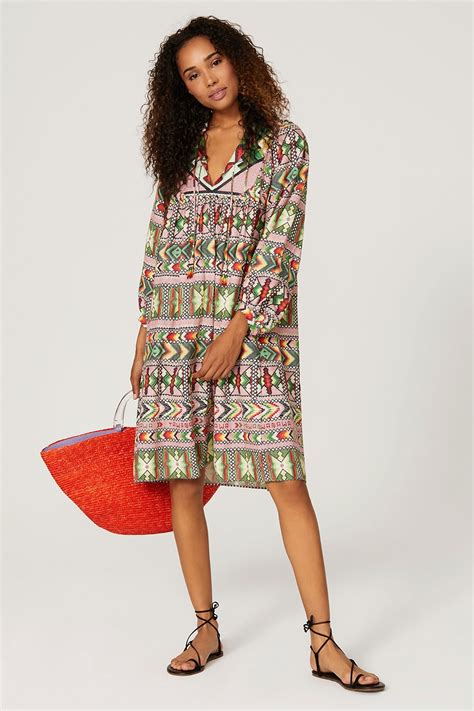 Brighten Up Your Look with the Farm Rio Amulet Knee Length Dress in Vibrant Colors